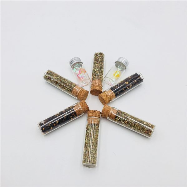 Food Grade Glass test Tubes with Aluminum Screw Cap Glass Tube Jar for Package