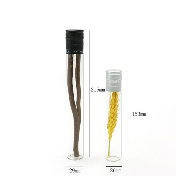 Food Grade Glass test Tubes with Aluminum Screw Cap Glass Tube Jar for Package