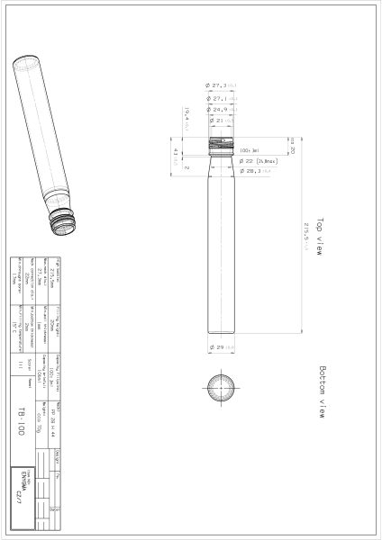 Empty cylindrical Glass Test tube, 100ml bottle glass for alcoholic drinks